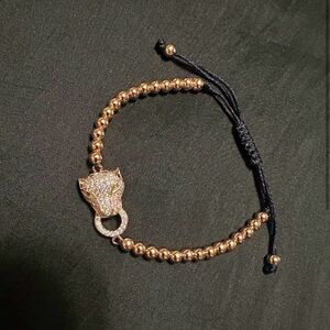 Rose Goldtone Shamballa Panther Head Ball
Bracelet with Cubic Zirconia